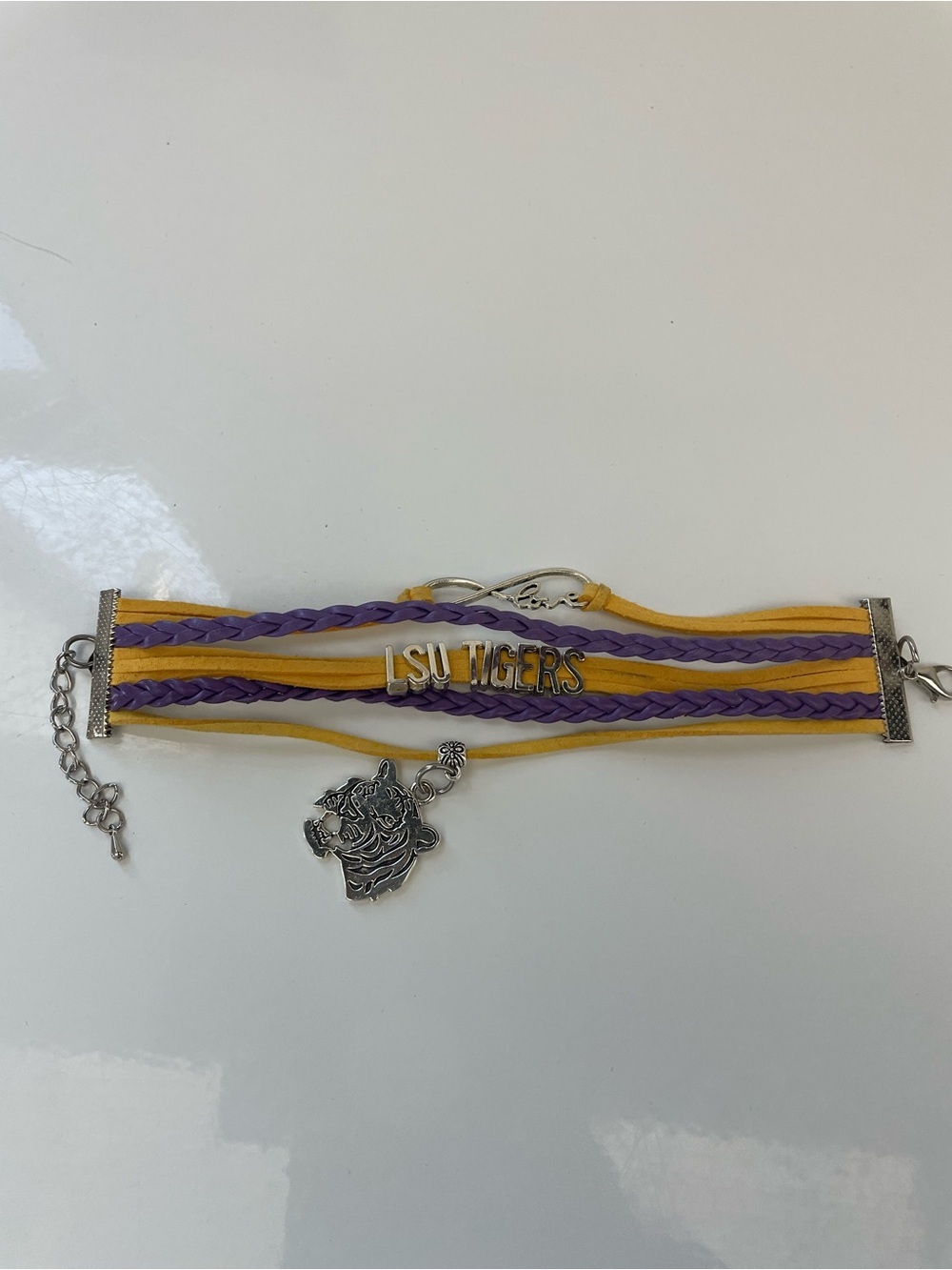 GEAUX TIGERS- LSU Tigers Purple & Gold Multi-Strand Bracelet